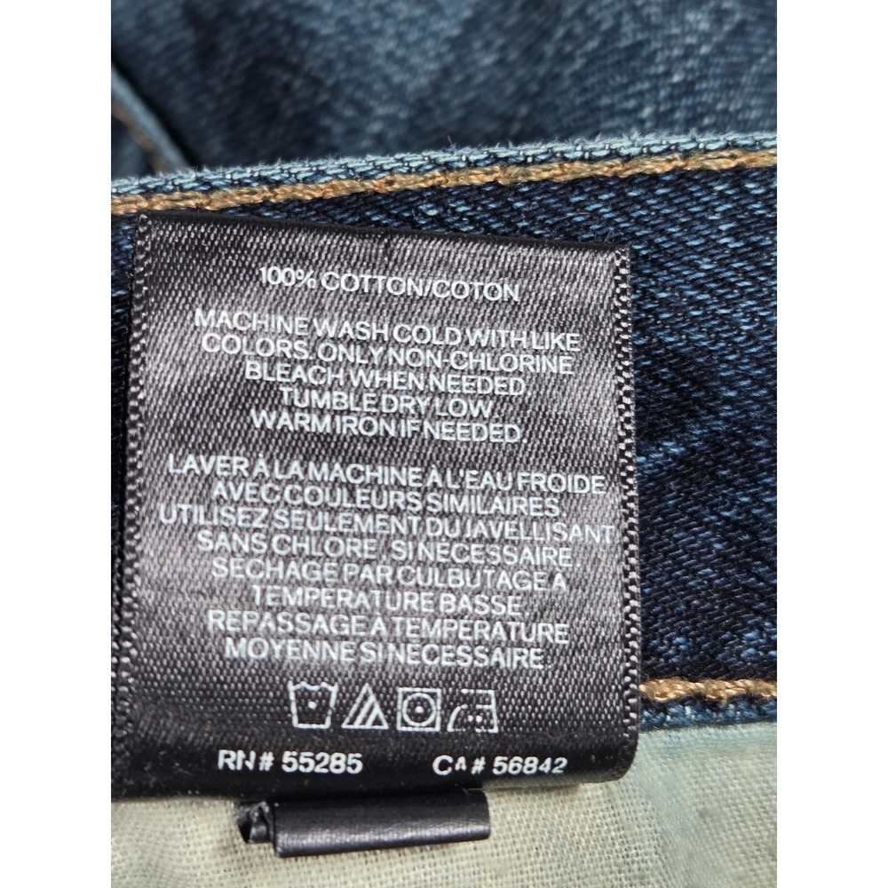 Express Jeans Kingston Tapered Leg 32x30 Blue Mens Classic Fit Distressed Denim - Picture 7 of 11